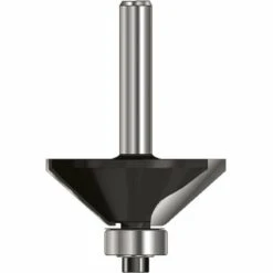 ENT EUROPEAN NORM TOOLS ENT 13840 Fasefräser HW (HM), Schaft (C) 12 Mm, Durchmesser (A) 44,5 Mm, B 15,9 Mm, E 45°, D 40 Mm, Mit Kugellager