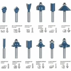 LANGRAY Fräser, 12 PCS Gerade Rillenschneider, Rillenschneider Set Holzschneider Holzbearbeitungswerkzeug Holzbearbeitungswerkzeug (Kunststoffgehäuse) -Frästische & Zubehör Verkäufe 2022 27652702 3