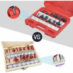 LITZEE Fräser, 12 PCS Gerade Rillenschneider, Rillenschneider Set Holzschneider Holzbearbeitungswerkzeug Holzbearbeitungswerkzeug (Kunststoffgehäuse) -Frästische & Zubehör Verkäufe 2022 28932340 5