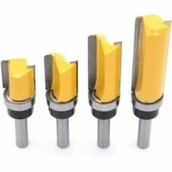 LITZEE 4Pcs Finishing Pattern Pattern Router Bit Set 8mm Shank Flush Trim Bit Set Holzbearbeitungsfräser -Frästische & Zubehör Verkäufe 2022 28932580 3