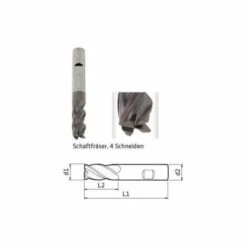 ELMAG Schaftfräser DM 8mm, 4-Schneiden TITANALUMINIUMNITRID Für Werkstoffe Bis 1200 N/mm² Zugfestigkeit