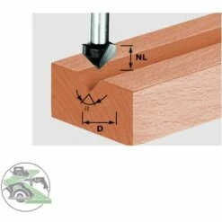 FESTOOL V-Nutfräser HW Schaft 8 Mm HW S8 D14/7/90° Nr.:490999