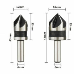 DONTODENT 2er-Set Fasenbohrer Mit 5 Klingen Für Die Holzbearbeitung Kurzanleitung Fasen,Fasenmesser