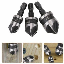 ILOVEMILAN Fünf-Kanten-Anfaswerkzeuge 3 Sätze Von 5-Kanten-90-Grad-Anfaswerkzeugen, Können Schnell 1/4 "Kohlenstoffstahl-Sechskant-Fase-Bit 12/16 / 19mm Metall Ersetzen -Frästische & Zubehör Verkäufe 2022 43251003 3