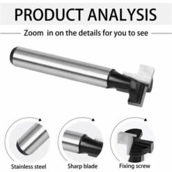 LANGRAY 6,35 Mm T-Nutenschneider, T-Nutenfräserform Fräser, 3 Stück (7,93 / 9,52 / 12,7 Mm) Fräserschaft Mit Messer Holzschneider Für Elektrowerkzeuge Holzbearbeitungswerkzeug -Frästische & Zubehör Verkäufe 2022 52037671 3