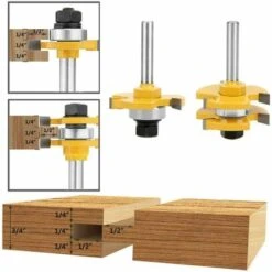 8 Mm Schaft Passender Nut- Und Federschneider Betterlife， Set 3 Zähne T-Form Holzschneider Holzbearbeitungswerkzeug -Frästische & Zubehör Verkäufe 2022 54097558 4