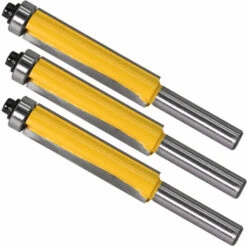 BETTERLIFE 3-teiliger Kopierschneider, 8-mm-Schaftschneider, DIY-Zimmerei-Fräswerkzeuge Mit Oberem Lager, Holzbearbeitungsschneider, Extra Langer Schneider, Rasierschneider, Gerader Bit