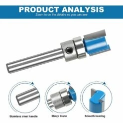 Betterlife Gerader Fräser, 3 STÜCKE 1/4Zoll Hartmetall-Holzfräser, Gemusterte Bündige Fräser, Fräser-Werkzeug Mit Oberem Lager Für Heimwerker -Frästische & Zubehör Verkäufe 2022 54155769 3