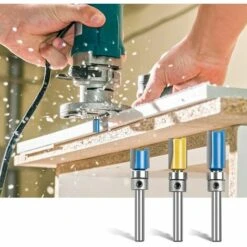 Betterlife Gerader Fräser, 3 STÜCKE 1/4Zoll Hartmetall-Holzfräser, Gemusterte Bündige Fräser, Fräser-Werkzeug Mit Oberem Lager Für Heimwerker -Frästische & Zubehör Verkäufe 2022 54155769 5