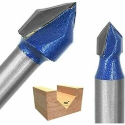 Betterlife 4 Stück V-Nut-Vollhartmetall-Fräser, Gravur, 90-Grad-V-Nut-Bit, Holzbearbeitungswerkzeuge -Frästische & Zubehör Verkäufe 2022 54165519 4