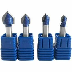 Betterlife 4 Stück V-Nut-Vollhartmetall-Fräser, Gravur, 90-Grad-V-Nut-Bit, Holzbearbeitungswerkzeuge -Frästische & Zubehör Verkäufe 2022 54165519 5