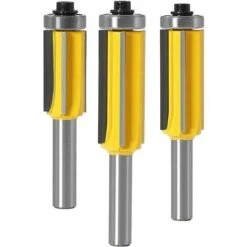 TINOR 8-mm-Schaft-Holzfräser Mit 4 Klingen, 3-teiliges Finishing-Muster-Fräser-Bit-Set Schaft-Bündigfräser-Bit-Set -Frästische & Zubehör Verkäufe 2022 55847382 4