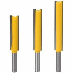 TINOR 8 Mm Fräser, 3 Stück Gerader Nutfräser, Extra Lange Hartmetallfräser, Holzfräser, Gerade Fräser, Holzbearbeitungswerkzeuge (8 X 1/2 X 50 Mm + 8 X 1/2 X 63 Mm + 8 X 1/2 X 76 Mm).