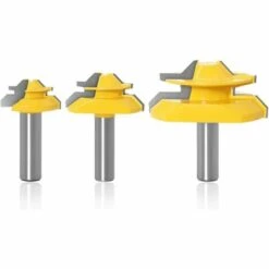 MIYA Máquina De Grabado Para Carpintería, 3 Uds., Broca De Enrutador De Madera, Cuchillo De Espiga De 45 Grados, Cuchillo De Rompecabezas, Cortador De Suelo, Grabado De Madera