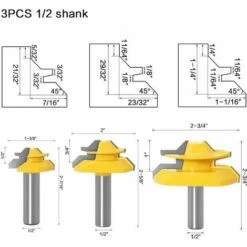 MIYA Máquina De Grabado Para Carpintería, 3 Uds., Broca De Enrutador De Madera, Cuchillo De Espiga De 45 Grados, Cuchillo De Rompecabezas, Cortador De Suelo, Grabado De Madera -Frästische & Zubehör Verkäufe 2022 60767126 3