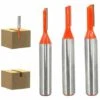 LITZEE 8mm Schaft Nutfräser Holzfräser Fräser, 3 Stück Gerade Fräser Set Holz Fräser Router Bit