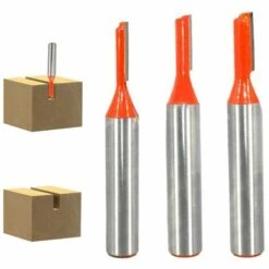 LITZEE 8mm Schaft Nutfräser Holzfräser Fräser, 3 Stück Gerade Fräser Set Holz Fräser Router Bit