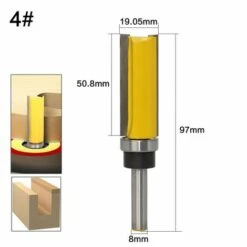 DONTODENT 4pcs Bündigfräser Mit 8mm Schaft, Kopierfräser Oberfräser Nutfräser Stabfräser, Aus Stahl, Holzschneider Profifräser Holzbearbeitungs Schneidwerkzeug,Holz Fräser Router Bit -Frästische & Zubehör Verkäufe 2022 64492866 5