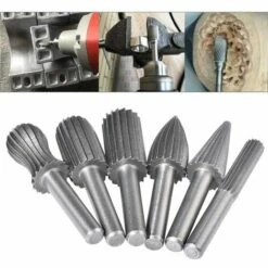 MINKUROW Oberfräser, Doppelschnitt, Wolfram-Rotationsschneider, Wolframschaft, 6 Mm, Feilen-/Gravur-/Schleif-Bits (6 Stück)