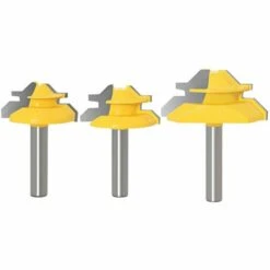 LIFCAUSAL 3-teiliges Falzfräser-Set 8 Mm Schaft Mit 12,7 Mm 16 Mm 19,05 Mm Höhe Schlitzfräser Fräser Holznutfräser Holzbearbeitungswerkzeug