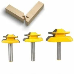 HEGUYEY 3 Stück 1/2-Zoll-Schaft 45-Grad-Gehrungsfräser, Holzbearbeitungsfräser, Nutfräser, Zapfenfräser Für Die Holzbearbeitung, Schneidwerkzeug Für Graviermaschine, Beschichtungsmaschine