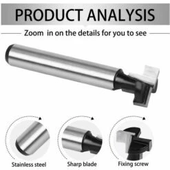 DECKON 8 Mm T-Nut-Fräser, T-Nut-Fräserform-Fräser, 3-teilig (7,93 / 9,52 / 12,7 Mm) Fräserschaft Mit Klingen-Holzbearbeitungsschneider Für Elektrowerkzeuge Holzbearbeitungswerkzeug -Frästische & Zubehör Verkäufe 2022 66982997 3