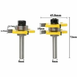 MONLY Nut- Und Federfräser-Set 3 Flöte 8 Mm Schaft T-Form Holzbearbeitungsfräser Fräser Holzbearbeitungswerkzeuge -Frästische & Zubehör Verkäufe 2022 68682601 3